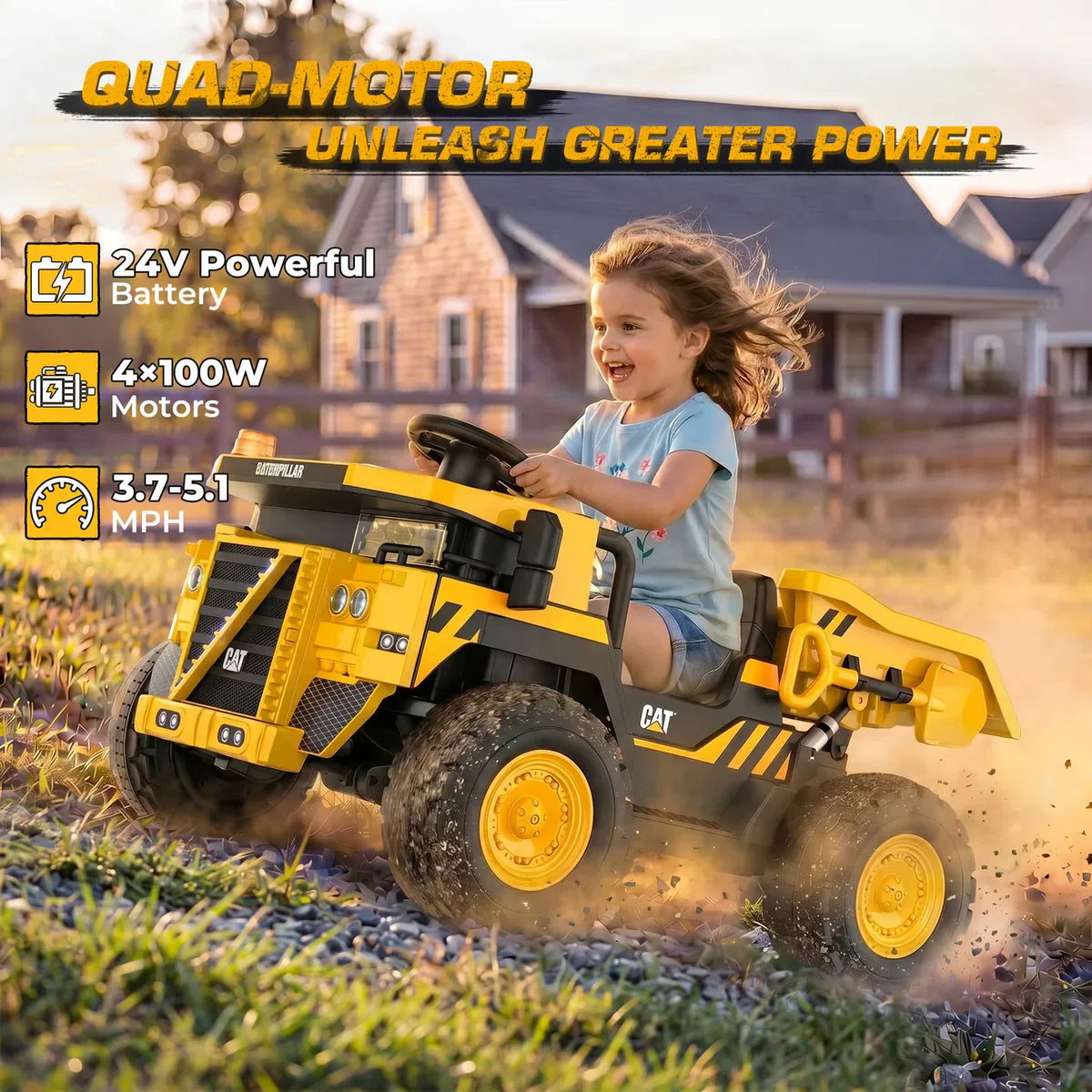 24V Dump Truck Ride-On with EVA tires