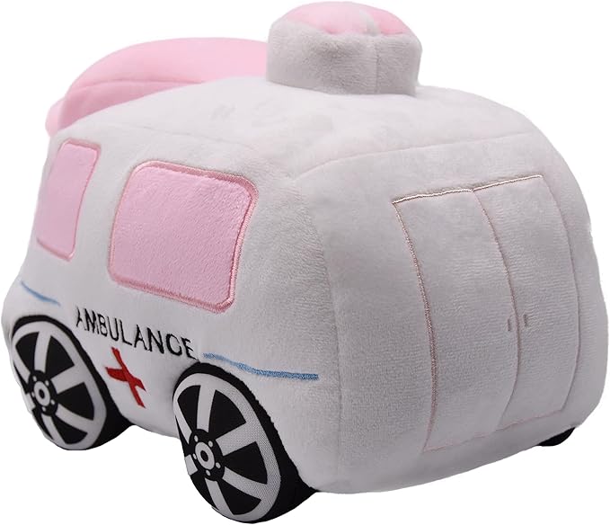 Soft Plush Ambulance Stuffed Car Toy Super Cute
