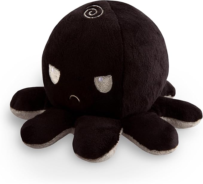 Gray Two-Sided Flip Plush Toy with Embroidered