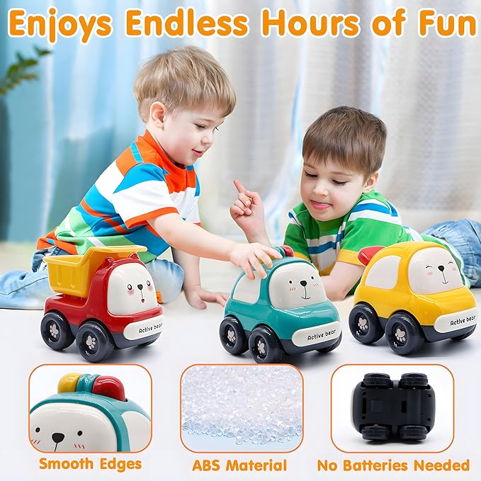 Push Car Toy for Toddlers 1-3, Animal Racing Cars