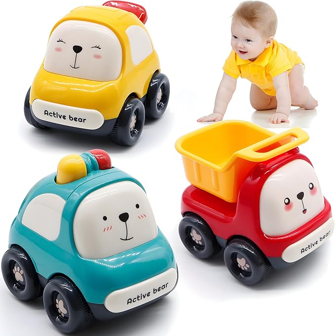 Push Car Toy for Toddlers 1-3, Animal Racing Cars