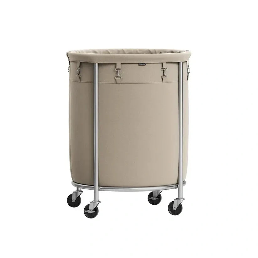 Laundry basket with wheels round laundry storage cart